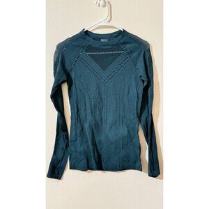 Athleta Oxygen Top Long Sleeve Seamless Mesh Teal Size S
